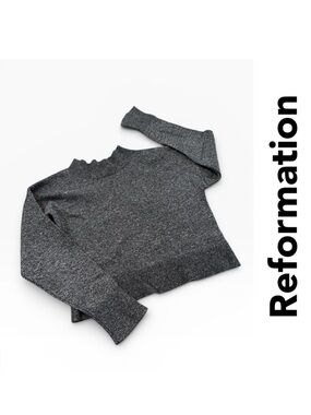 Reformation Charcoal Mock-Neck Sweater